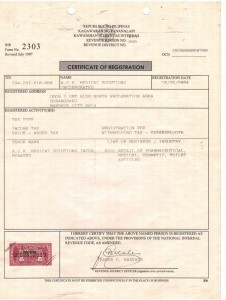 BIR Certificate of Registration